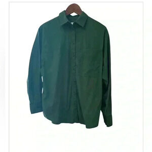 A New Day, Target, Women’s Oversized Forest Green Button Down, Size Small.